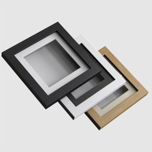 New Square Deep Shadow Box White black Photo Picture Frames