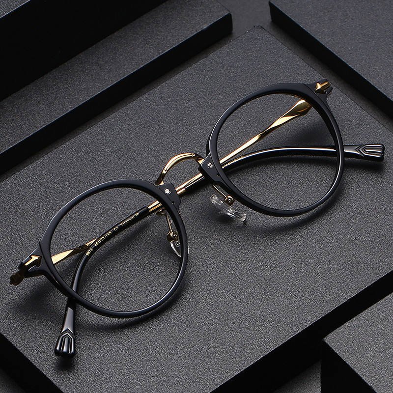 2023 Glasses Frame Oval Small Frame Pure Titanium Glasses Frame Men Retro Transparent Glasses Ultra Light