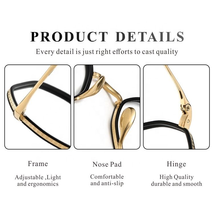 Gray Silver Frame Fashion Eyeglasses Designer Hexagon Eyewear Light Weight Fullrim Titanium Eye Glasses Optical Frame