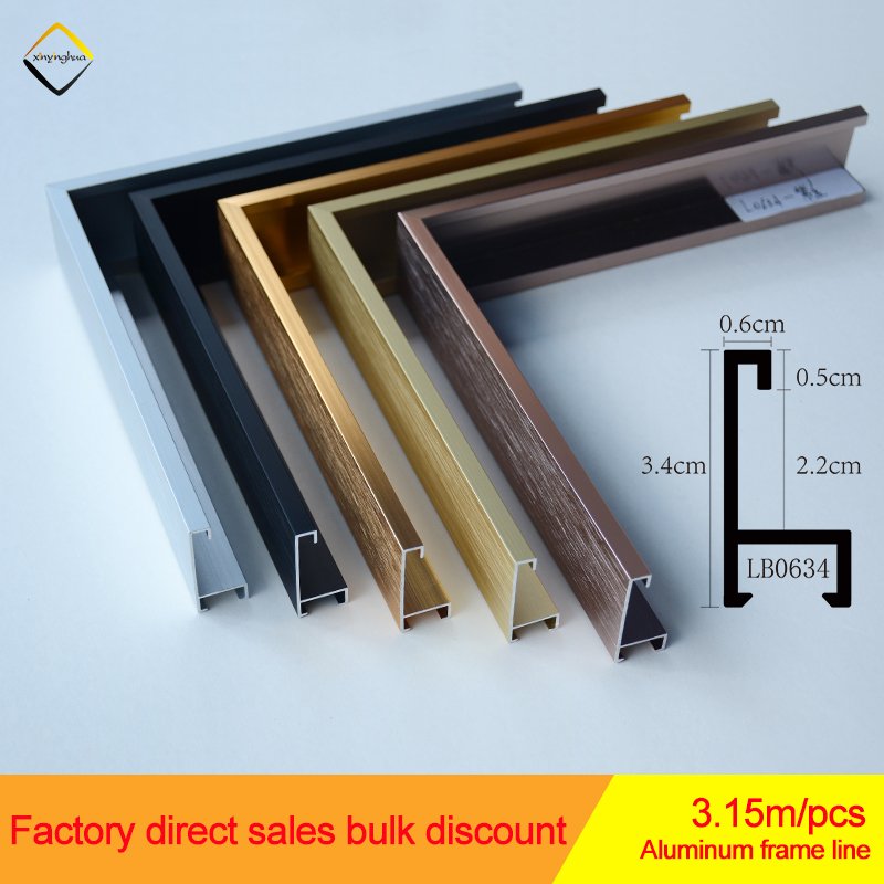 Custom Size Wholesale House Decor Aluminium Metal Photo Frame Bar Hanging Picture Frame Moulding Extrusion Aluminum Profiles