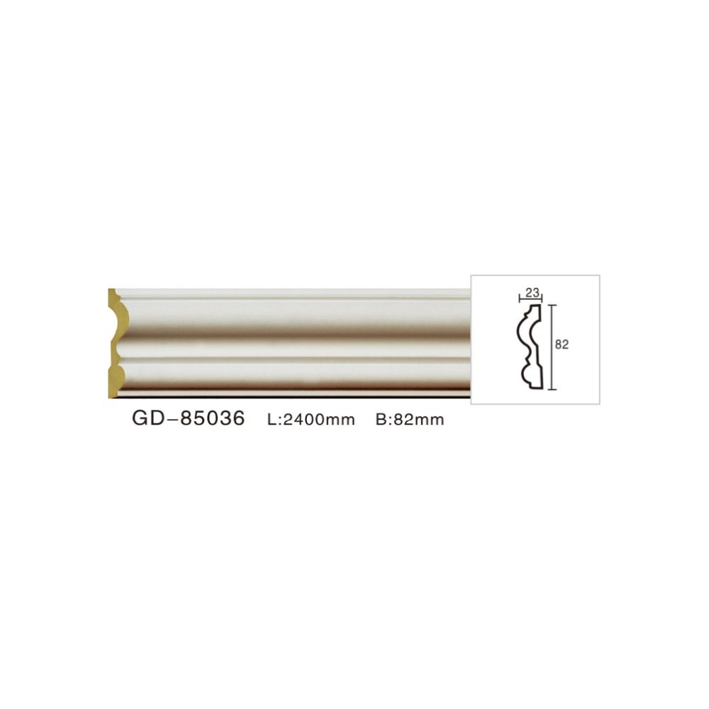 Gemei Interior PU Foam Cornice Fireproof Mold With Pop Design artificial PU Crown Molding Trim for Furniture