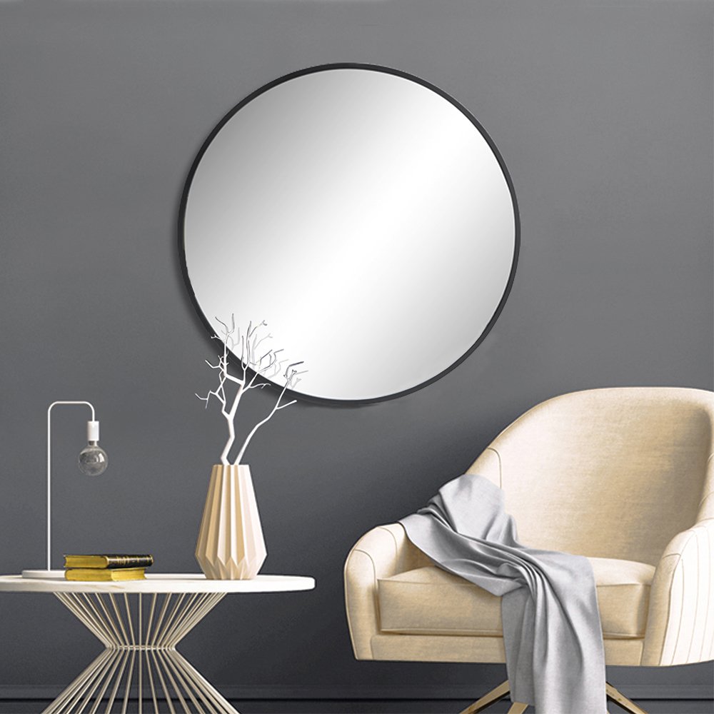 home wall decor Modern round Wall Mirror with Gold Frame Small Glass Mirror with Metal Frame for Gym Kitchen or Living Room