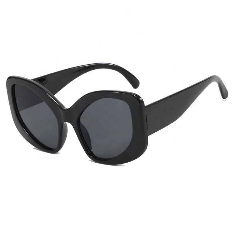 New arrival fashion personalized big yellow frame oversized alien cat eye sunglasses for women