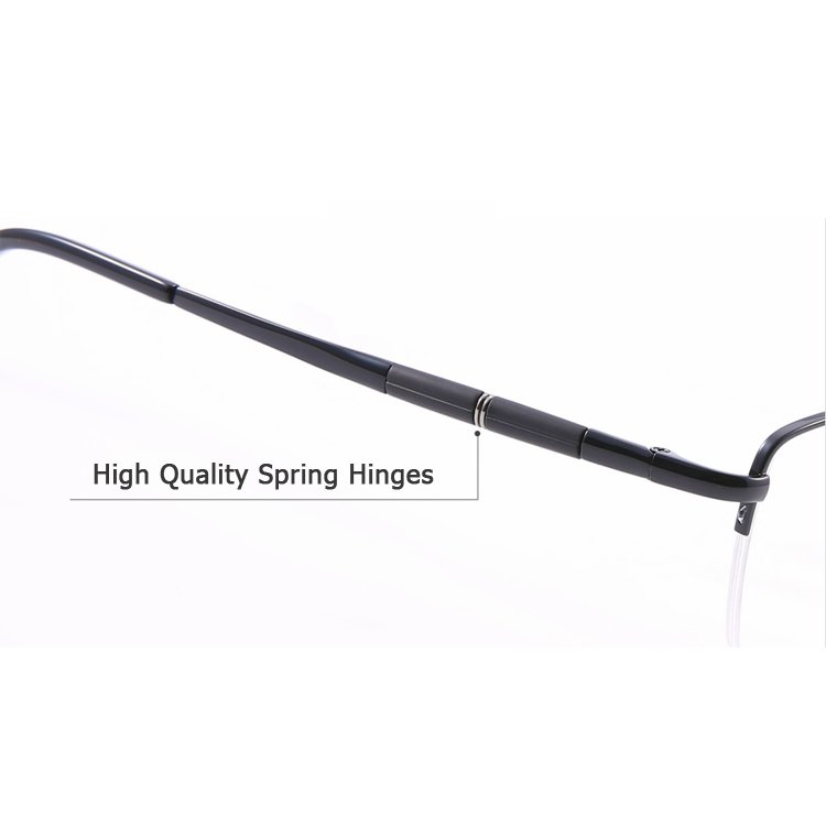 Luxury High Quality Titanium Rectangle Pure Half Rim Men Eyeglasses Titanium Glasses Frame Eyewear
