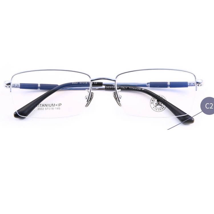 Luxury High Quality Titanium Rectangle Pure Half Rim Men Eyeglasses Titanium Glasses Frame Eyewear
