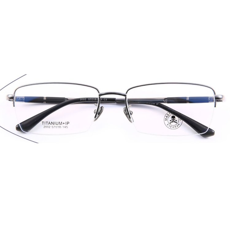 Luxury High Quality Titanium Rectangle Pure Half Rim Men Eyeglasses Titanium Glasses Frame Eyewear