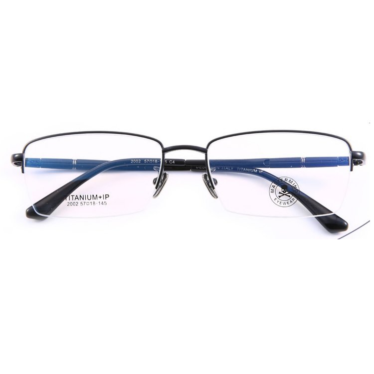 Luxury High Quality Titanium Rectangle Pure Half Rim Men Eyeglasses Titanium Glasses Frame Eyewear