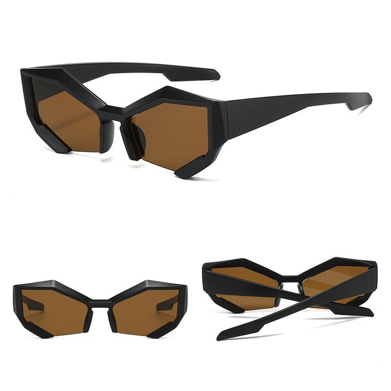 DL GLASSES 2024 Futuristic Cat Eye Eyeglasses Half Frames Cut Lens High End Lunettes UV Protection Fashion Sunglasses Custom