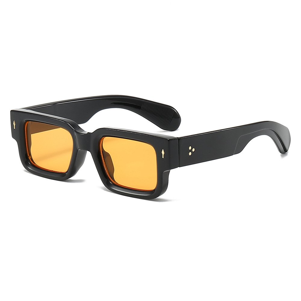 New thick frame trendy square-rimmed glasses personality rivets sunglasses