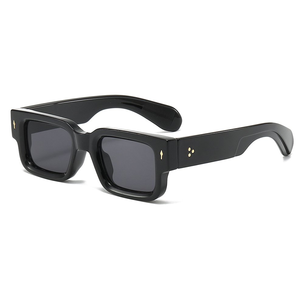 New thick frame trendy square-rimmed glasses personality rivets sunglasses