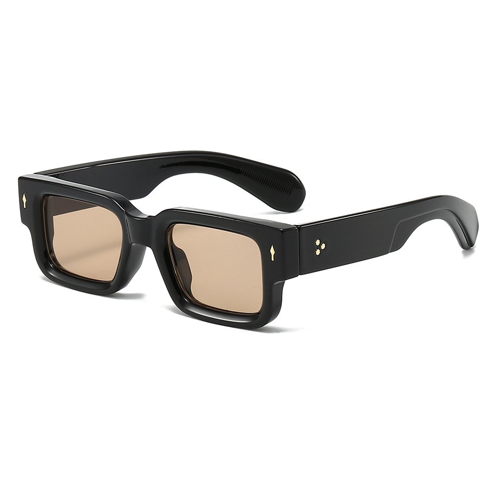 New thick frame trendy square-rimmed glasses personality rivets sunglasses