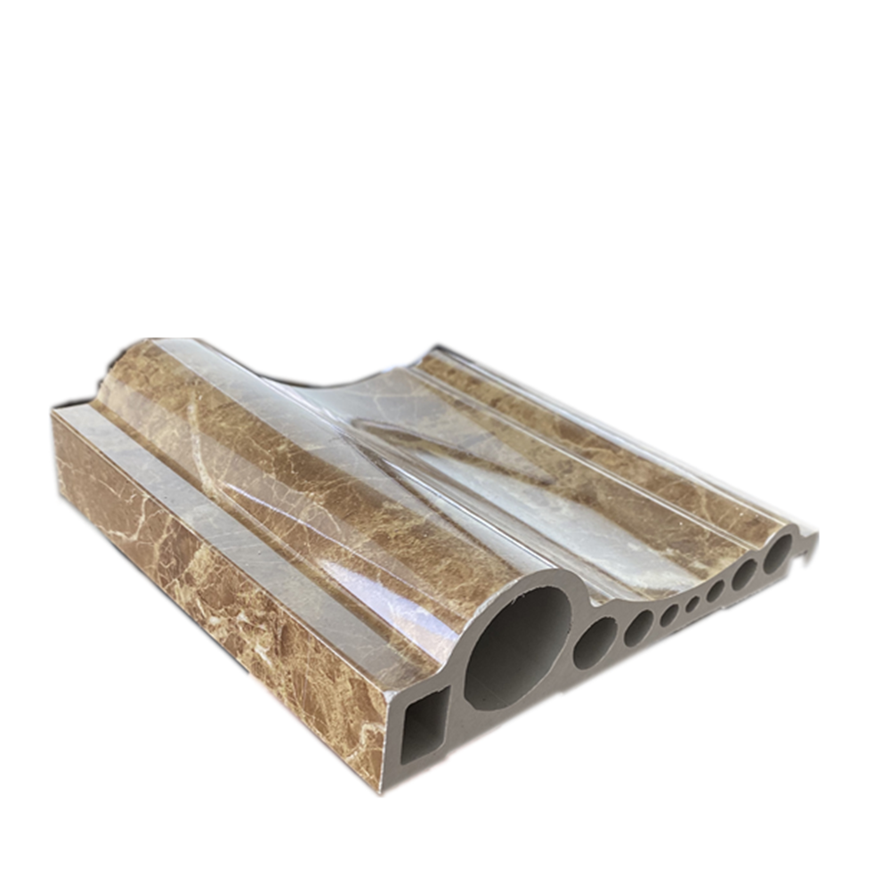 China High density Pvc Decoration Line for edifice elevator good price color marble pvc baseboard skirting board