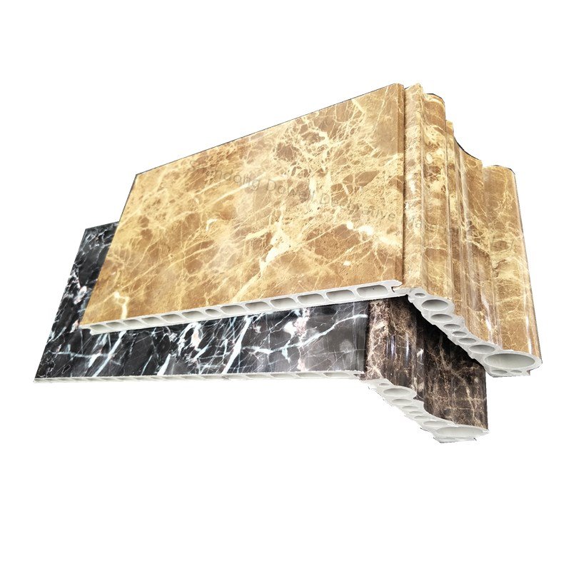 China High density Pvc Decoration Line for edifice elevator good price color marble pvc baseboard skirting board