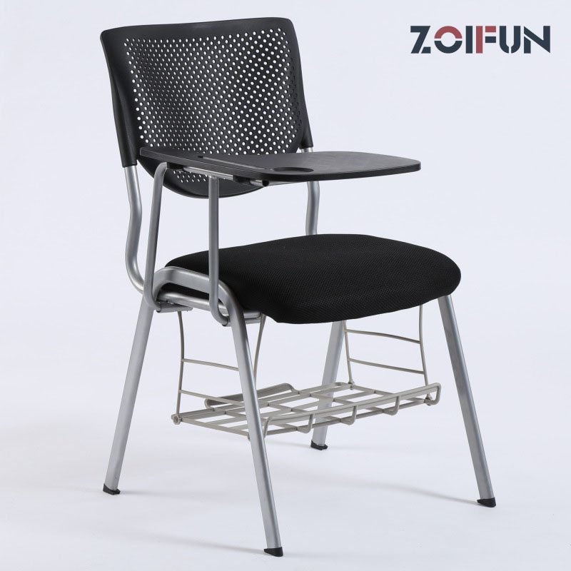 Wholesale Comfortable Study Fabric Padded School Chair Training Chair with Writing Tablet Stackable Conference Tablet Chair