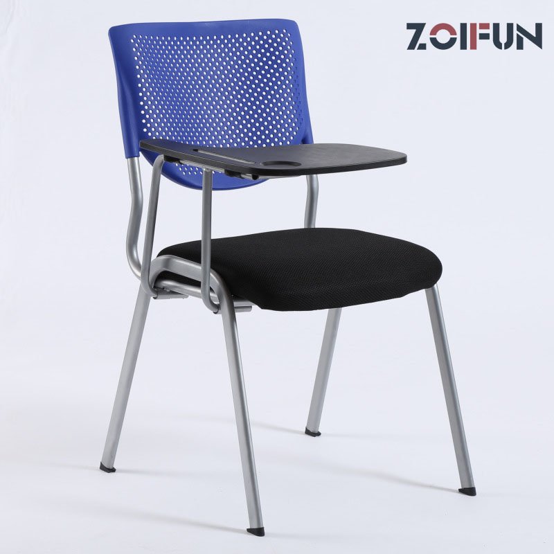 Wholesale Comfortable Study Fabric Padded School Chair Training Chair with Writing Tablet Stackable Conference Tablet Chair