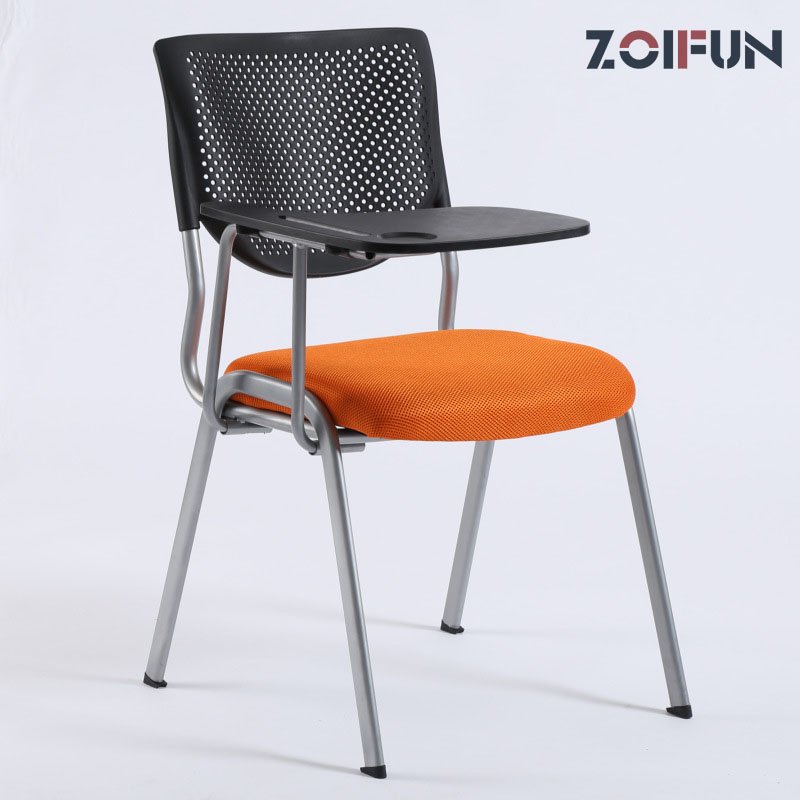 Wholesale Comfortable Study Fabric Padded School Chair Training Chair with Writing Tablet Stackable Conference Tablet Chair