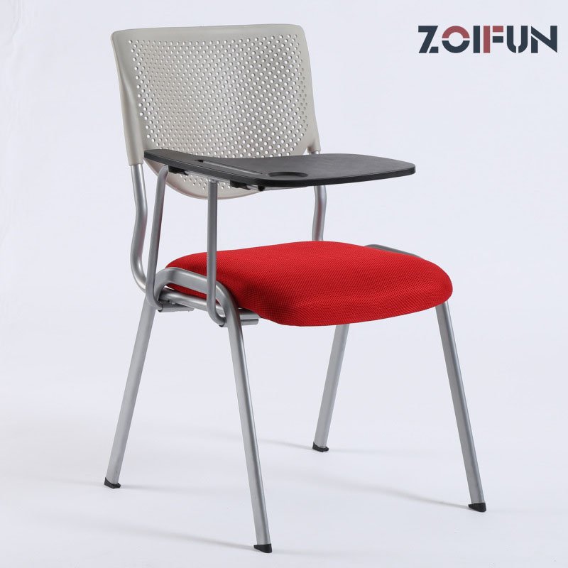 Wholesale Comfortable Study Fabric Padded School Chair Training Chair with Writing Tablet Stackable Conference Tablet Chair