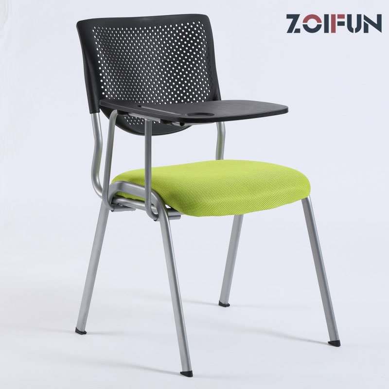 Wholesale Comfortable Study Fabric Padded School Chair Training Chair with Writing Tablet Stackable Conference Tablet Chair