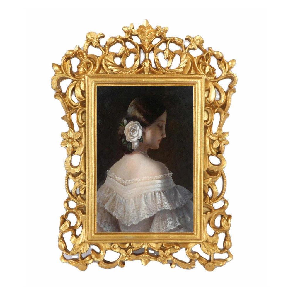 Ornate Textured 4 x 6 Inch Hand-Crafted Resin Picture Frame Iron Material with Easel for Tabletop & Wall Gallery Photo Displays