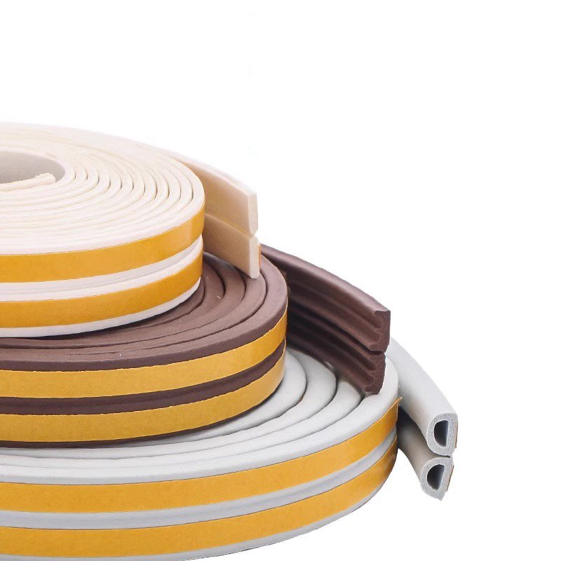 OEM Extruded Self Adhesive Sponge silicone Rubber Foam Roll Extruded Sealing Strip rubber seal EPDM Door Window Frame Seal strip
