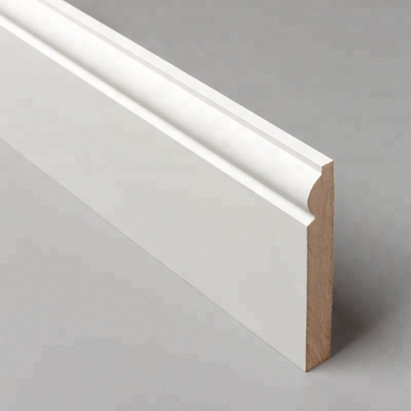 E&R WOOD Indoor Wooden Composite MDF Wood Skirting Shiplap Floor Ps Skirting Boards Lowes Baseboard Pine Crown Mouldings