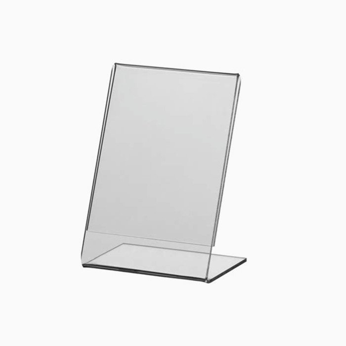 Slant Back Acrylic Sign Holder 8.5 x 11 Inches Premium Portrait Ad Frames Table Sign Display Holder Clear Easel Style Frame