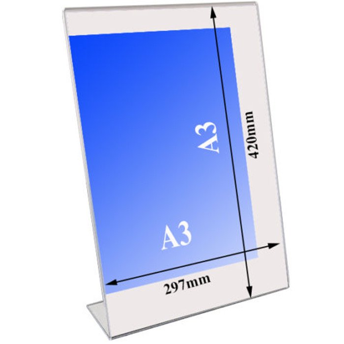 Slant Back Acrylic Sign Holder 8.5 x 11 Inches Premium Portrait Ad Frames Table Sign Display Holder Clear Easel Style Frame