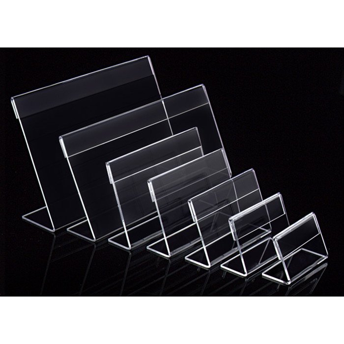 Slant Back Acrylic Sign Holder 8.5 x 11 Inches Premium Portrait Ad Frames Table Sign Display Holder Clear Easel Style Frame