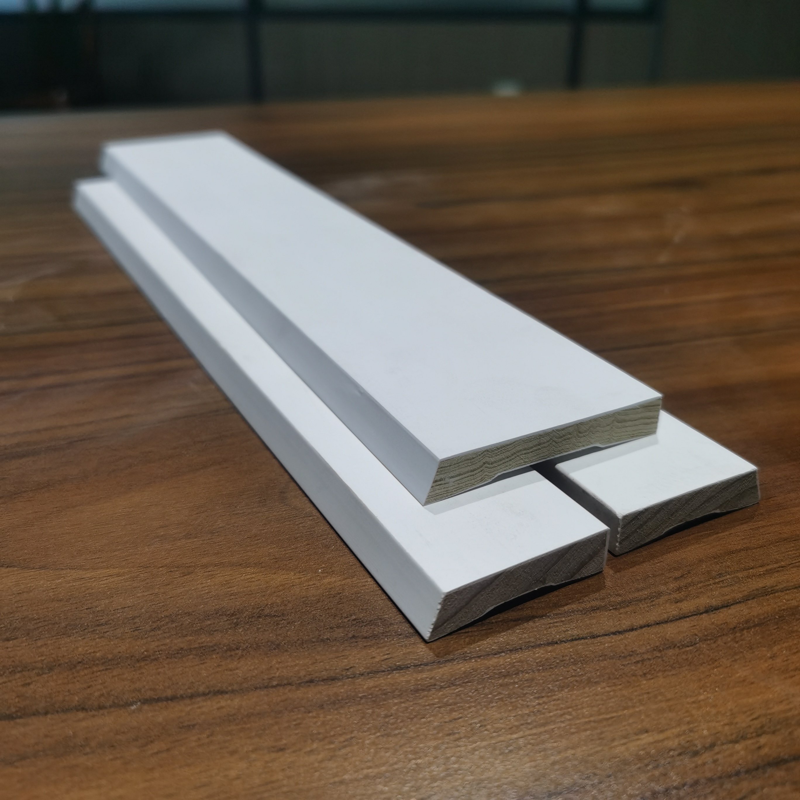 White primed wooden door jamb good faux wood beams decorative moulding