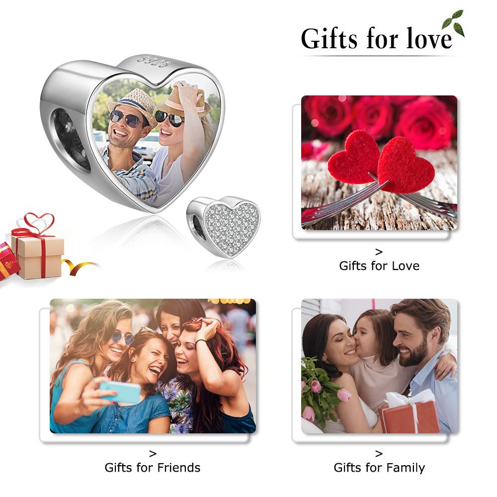 Shuozhen host sales custom lettering creative heart-shaped photo frame photo beaded pendant jewelry
