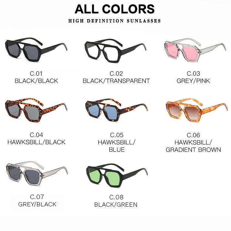 Hot sale double bridge irregular Leopard sun glasses INS fashion thick frame unisex designer sunglasses for men women