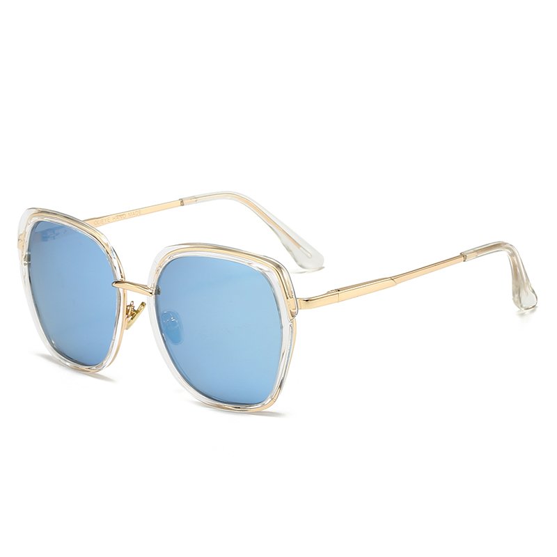 Designer Brand Luxury Thick Full Square Sunglasses for Men Women Trendy Multiple Colors Custom Logo Lens High Quality Blue Frame