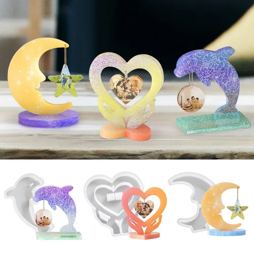 Candles Mould Heart Resin Pendant Photo Frame Moldes Para Velas De Silicona Simple Star Moon Gift Mold for Candles Candle Molds
