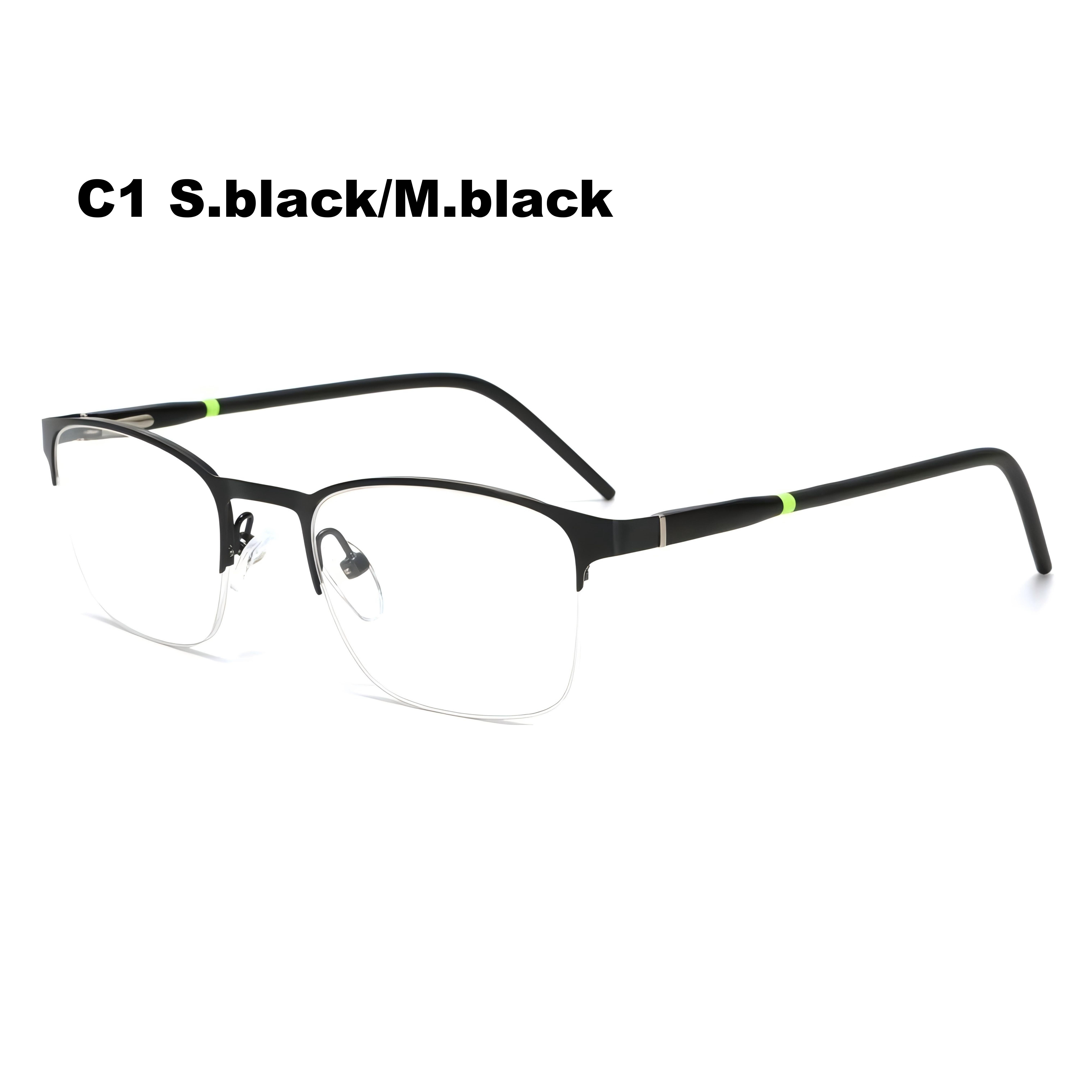 Double Color Semi-Rimless Women's Student Metal Eyeglasses Frame High Quality Alloy for Reading Kids