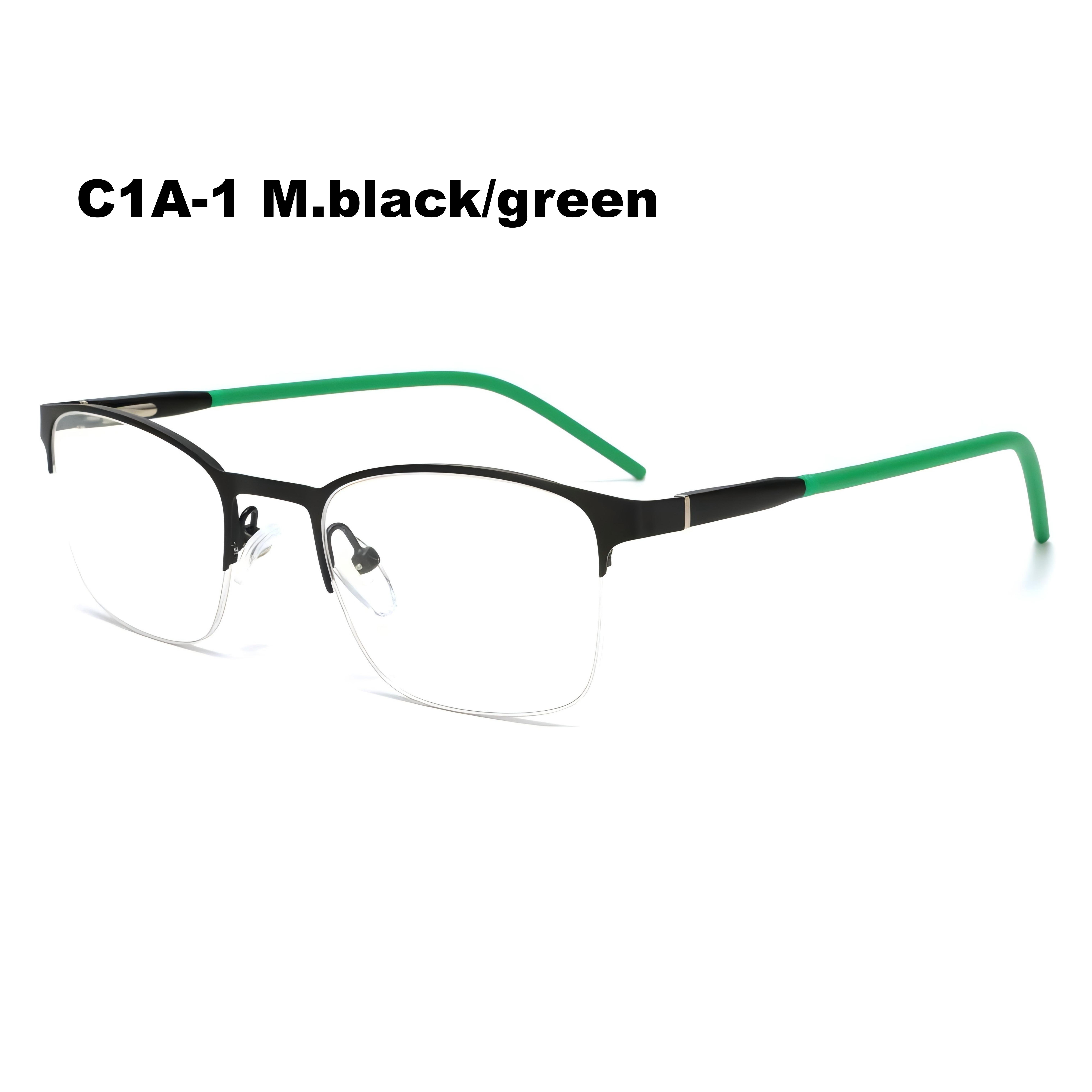Double Color Semi-Rimless Women's Student Metal Eyeglasses Frame High Quality Alloy for Reading Kids