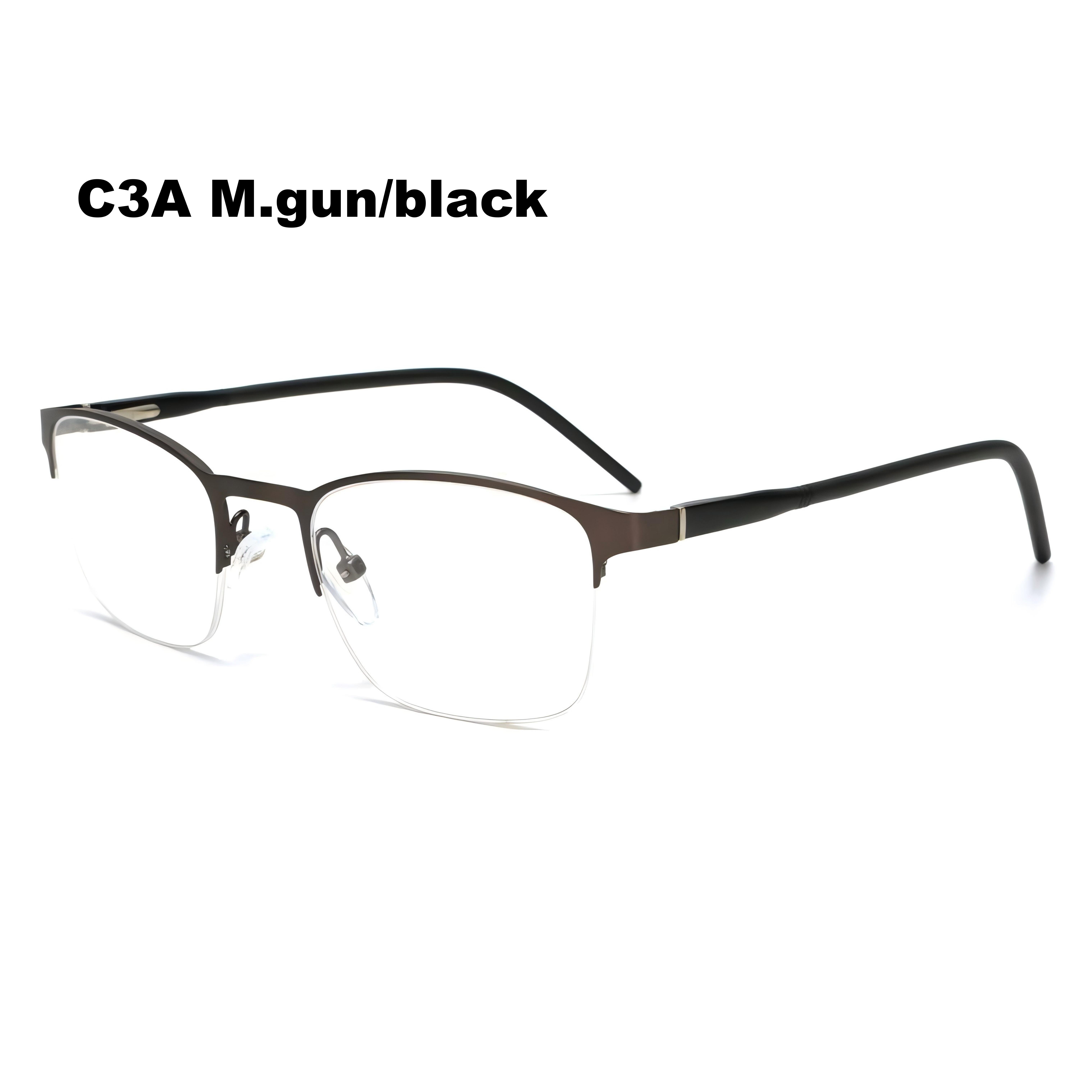Double Color Semi-Rimless Women's Student Metal Eyeglasses Frame High Quality Alloy for Reading Kids