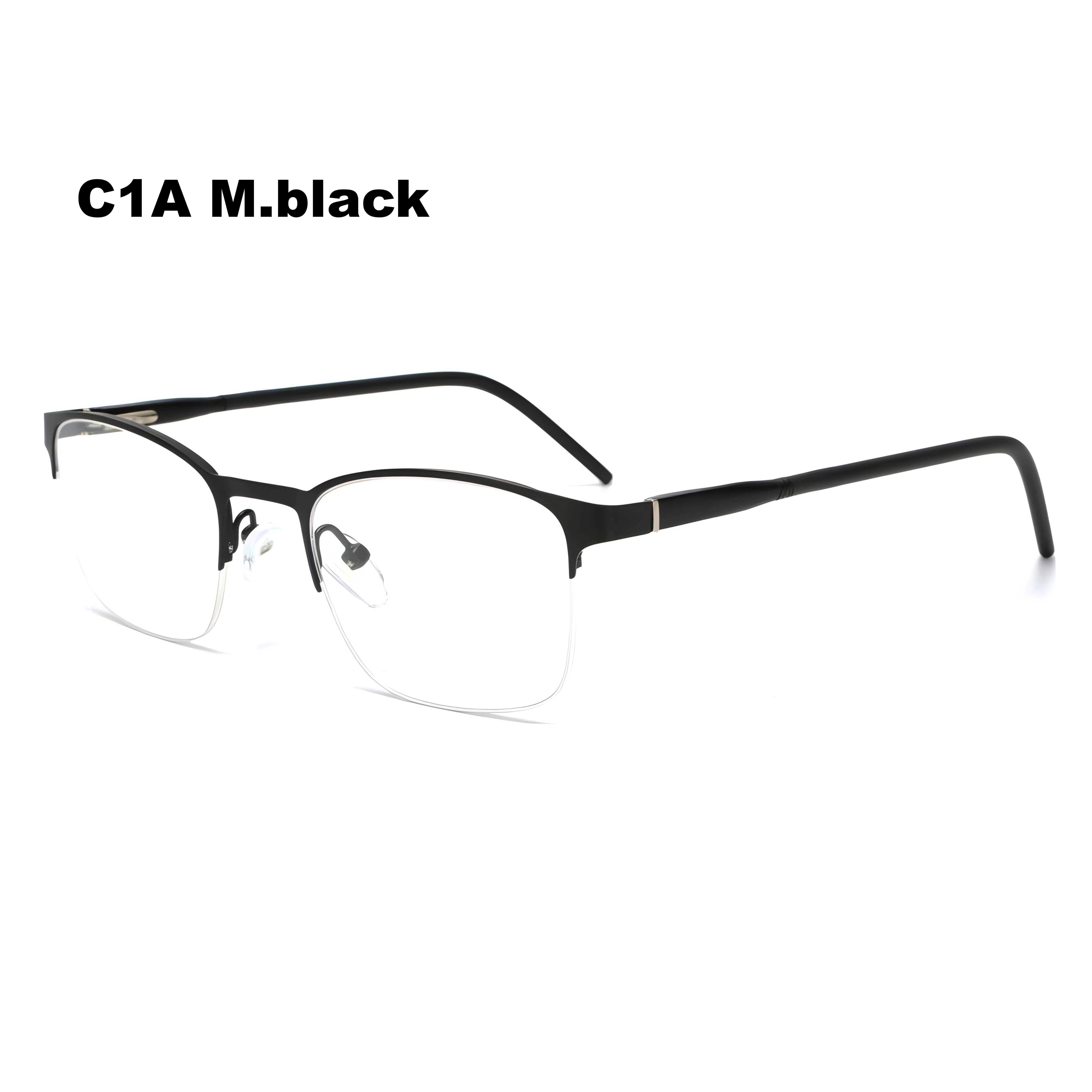 Double Color Semi-Rimless Women's Student Metal Eyeglasses Frame High Quality Alloy for Reading Kids