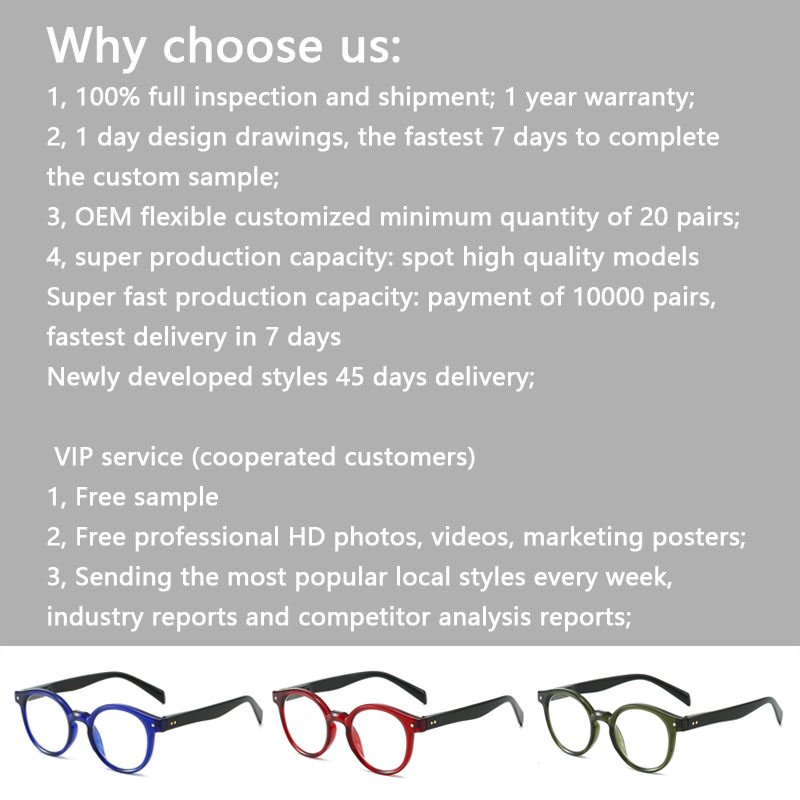 Wholesale Trendy Fashion Ready Stock Custom Logo Presbyopic Glasses Round Cheap Reading Glasses With Spring Hinge
