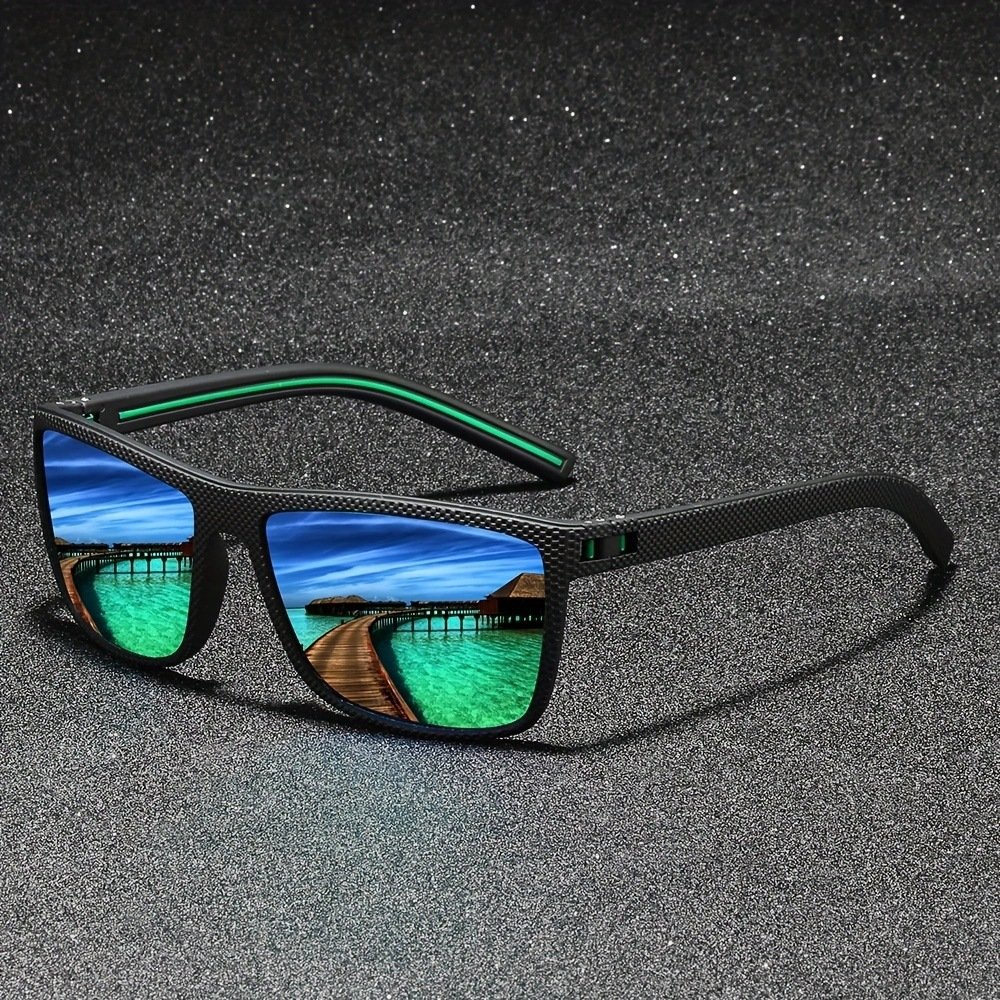 High quality PC square frame outdoor Custom logo Branded UV400 polarized luxury sunglasses 2024 for men