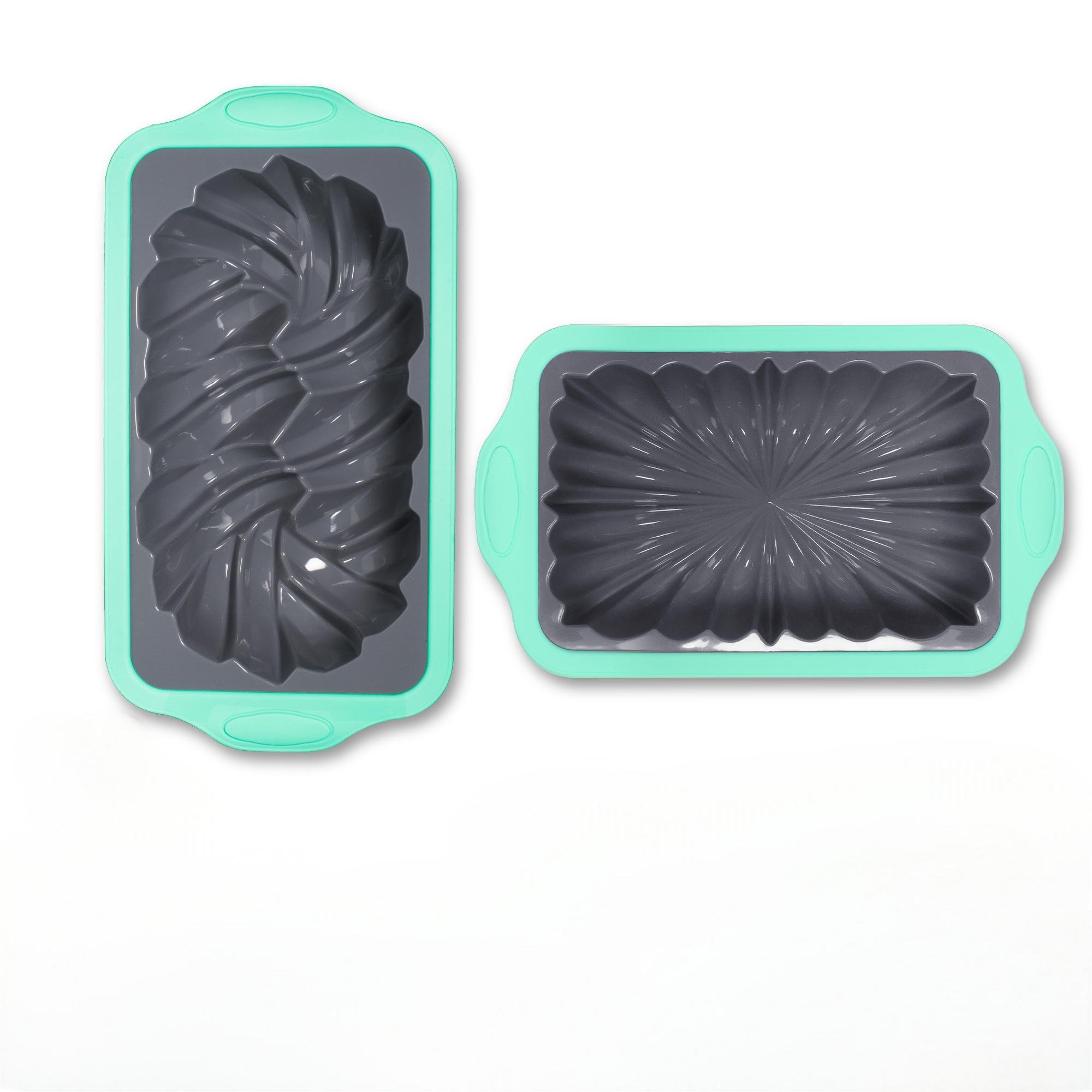 Hot Selling New Medium Bi-color Hard Frame Braided Loaf Pan Reusable Non-Stick Silicone Cake Mold for Perfect Baking Dishes Pans