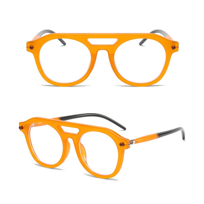 DL Glasses Retro Round Frame Double Bridge Shades UV400 Pilot Rivets Sunglasses Men Custom Logo Punk Sun Glasses 2024
