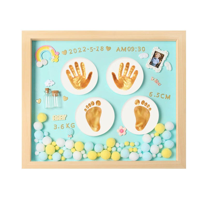 My First Year Baby Keepsake Souvenir Handprint Footprint Moulding Mdf Photo Frame With Clay