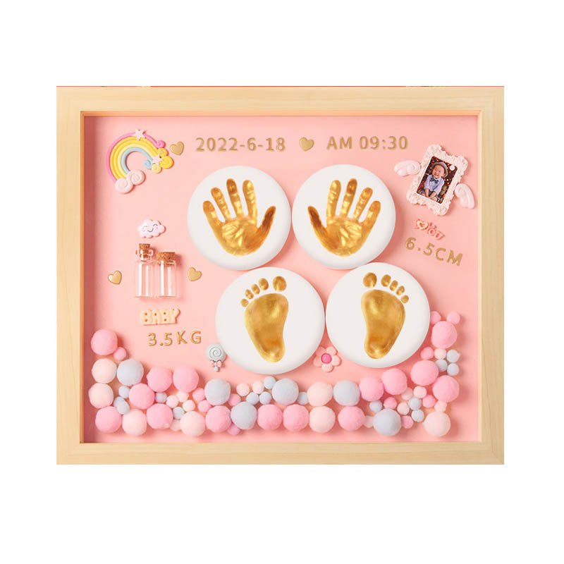 My First Year Baby Keepsake Souvenir Handprint Footprint Moulding Mdf Photo Frame With Clay