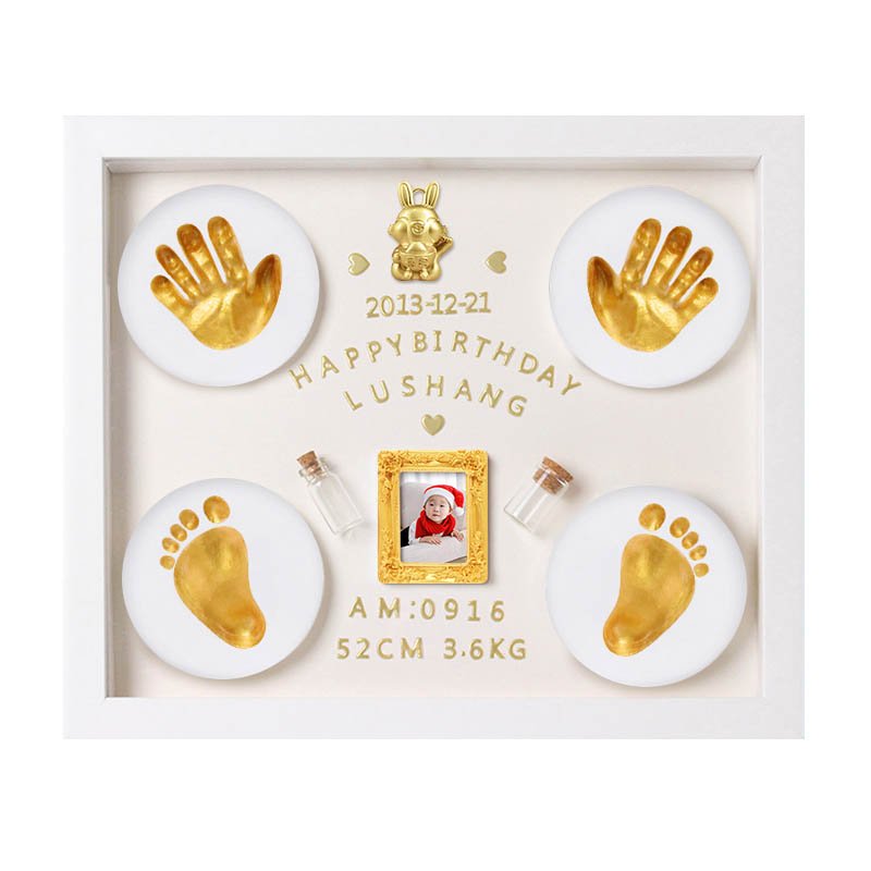 My First Year Baby Keepsake Souvenir Handprint Footprint Moulding Mdf Photo Frame With Clay