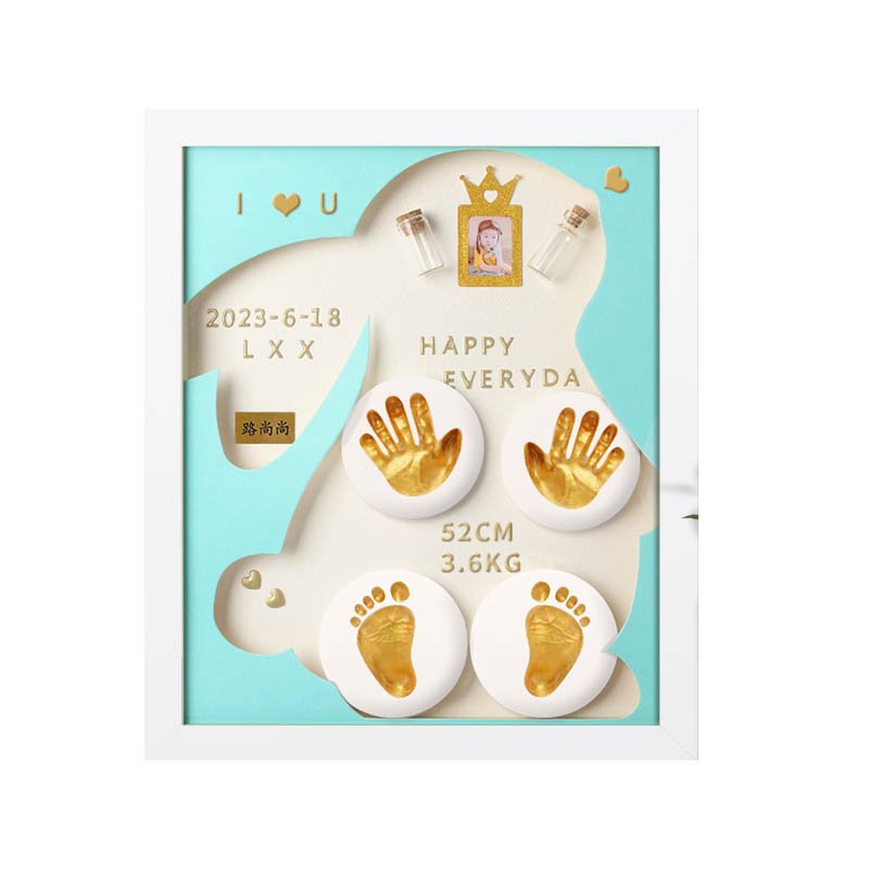 My First Year Baby Keepsake Souvenir Handprint Footprint Moulding Mdf Photo Frame With Clay