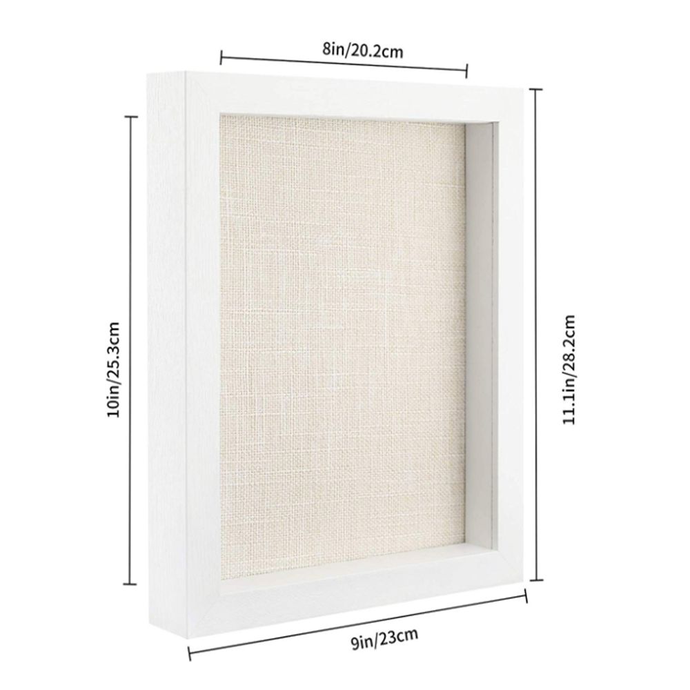 FRAME Shadow Box Frames Set of Wood Shadow Box Display Case (Black/White)