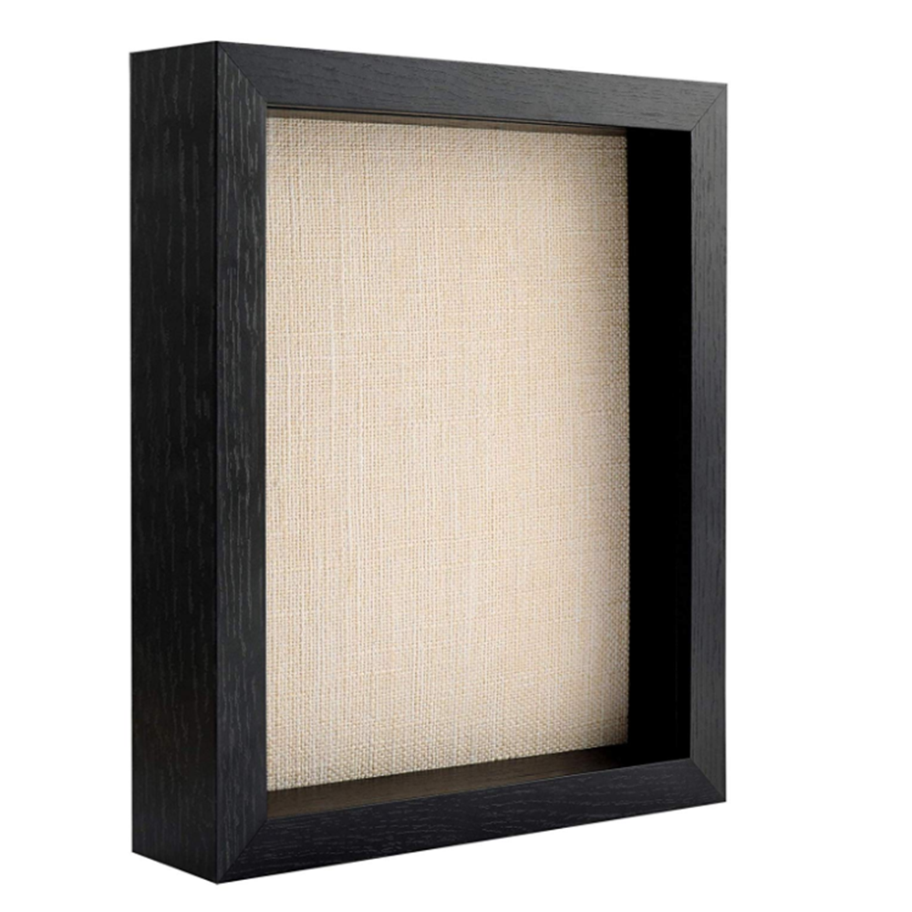 FRAME Shadow Box Frames Set of Wood Shadow Box Display Case (Black/White)