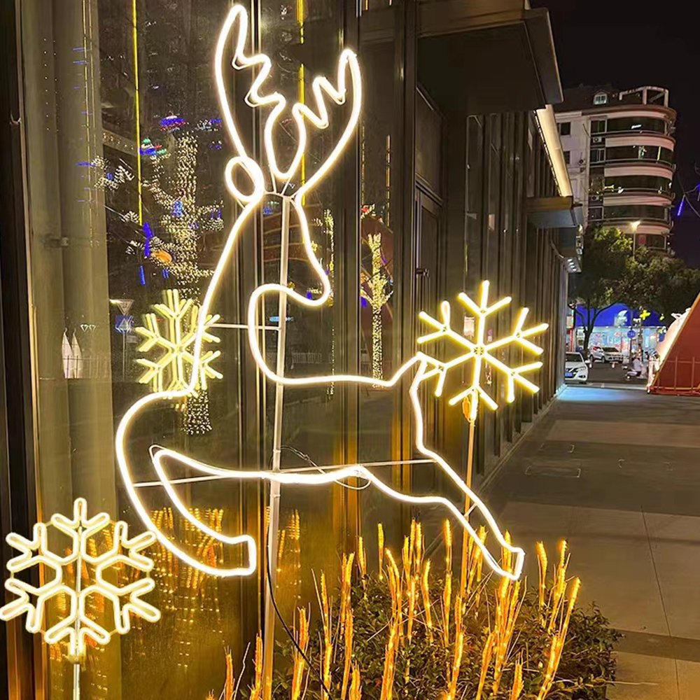 High-Quality Outdoor Waterproof Decorative Deer 2D Theme Decorative Pattern Light