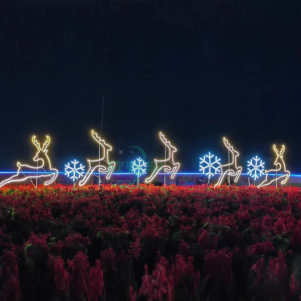 High-Quality Outdoor Waterproof Decorative Deer 2D Theme Decorative Pattern Light
