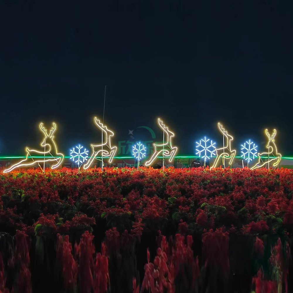 High-Quality Outdoor Waterproof Decorative Deer 2D Theme Decorative Pattern Light